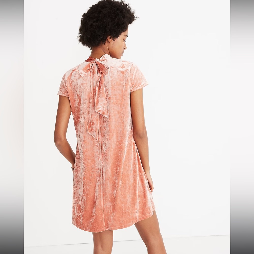 Madewell crushed velvet mockneck dress